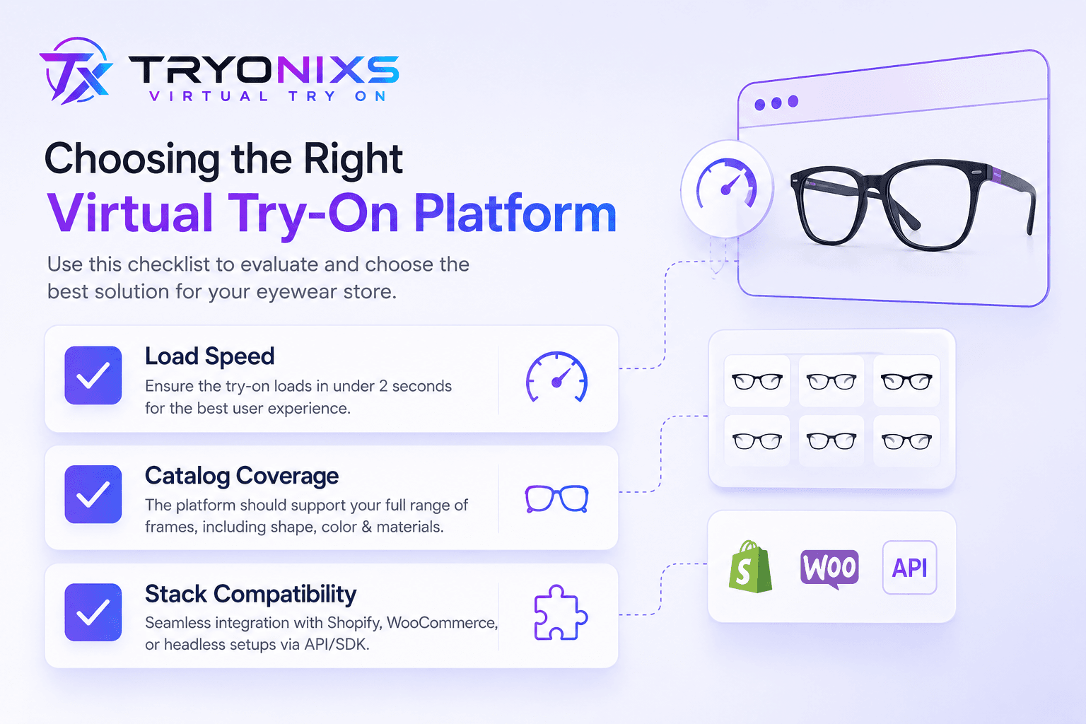 Checklist for choosing a virtual try-on platform for an eyewear store